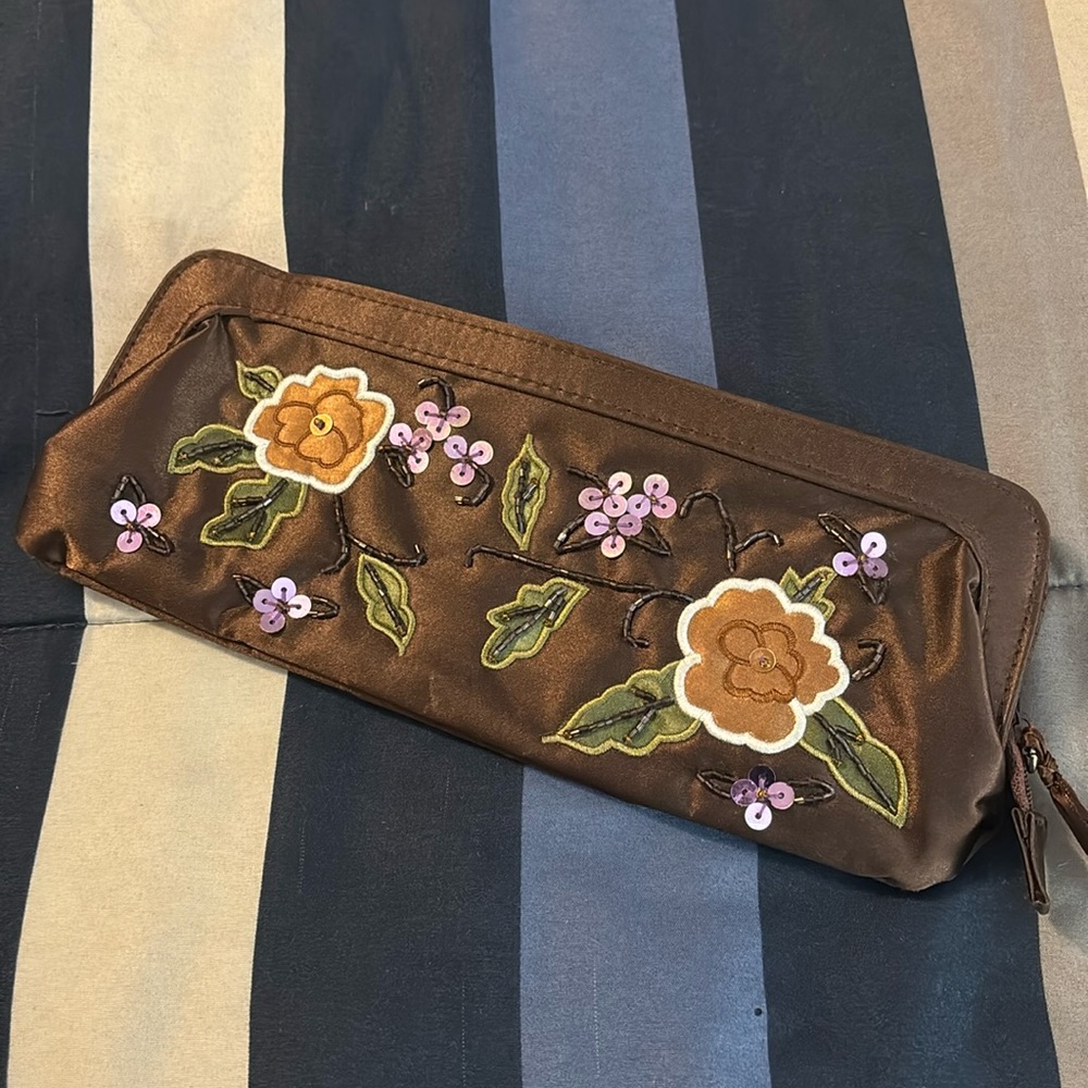Clutch- Brown Embroidery with Sequins